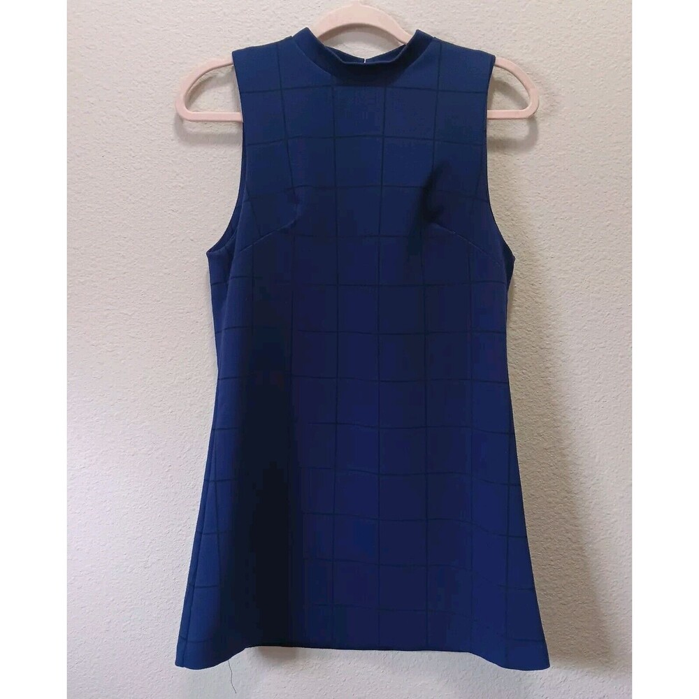 Urban Outfitters Cooperative Dress Medium Sleeveless Lined Windowpane Plaid Blue